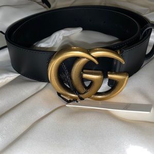 Gucci GG Black Leather Belt